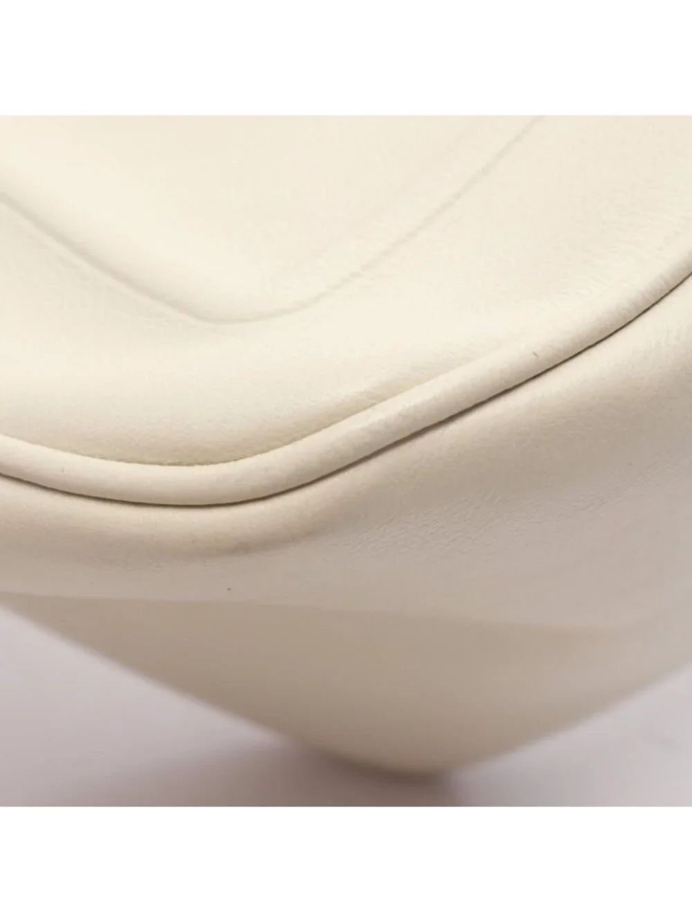 Prada Shoulder Bag Triangle White Black Leather